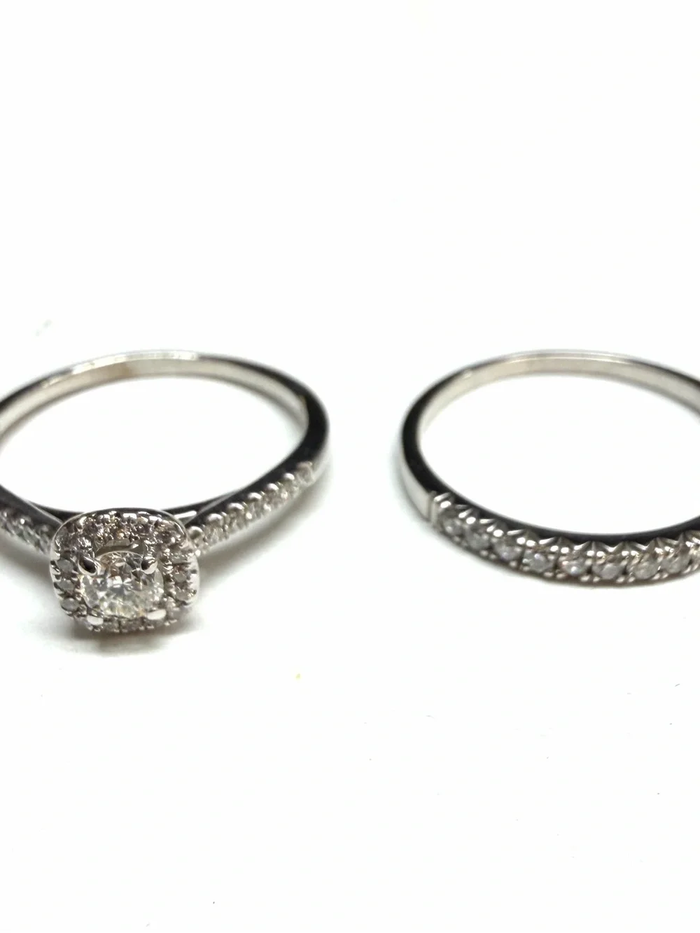 14k White Gold .44ctw Natural Diamond Wedding Ring Set